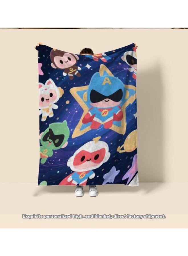 general Baby and children's cartoon flannel thin blanket (warm and comfortable, suitable for sleep, game use) 70cm*100cm - Image 3