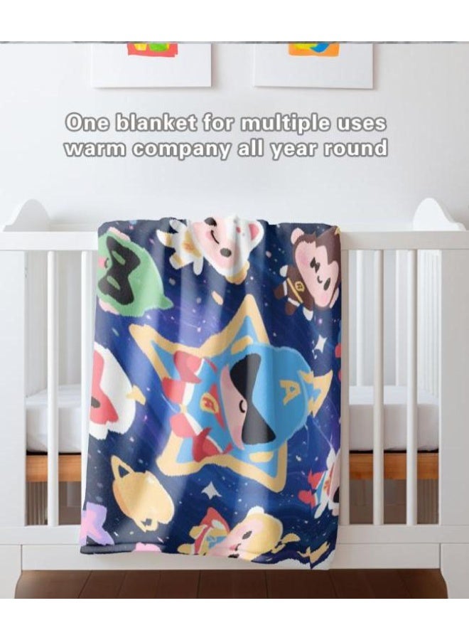 general Baby and children's cartoon flannel thin blanket (warm and comfortable, suitable for sleep, game use) 70cm*100cm - Image 1