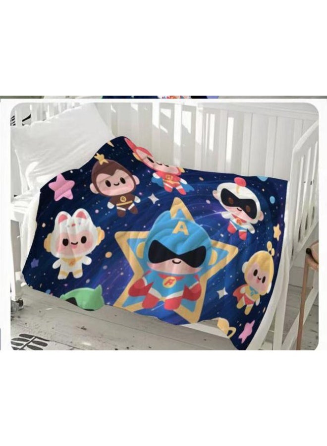 general Baby and children's cartoon flannel thin blanket (warm and comfortable, suitable for sleep, game use) 70cm*100cm - Image 2
