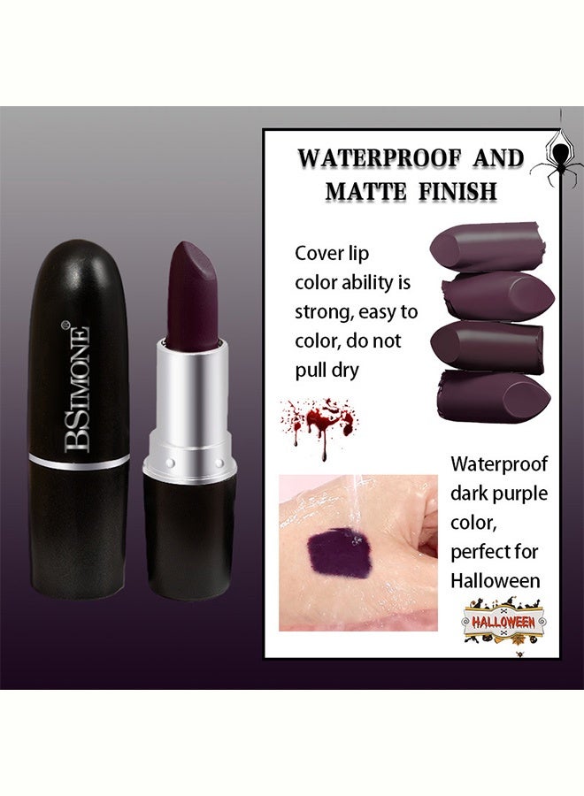 BSIMONE Matte Lipstick, Highly Pigmented Long-Lasting Waterproof Non-Drying Velvet Lipstick, #16 Dark Purple - Image 3