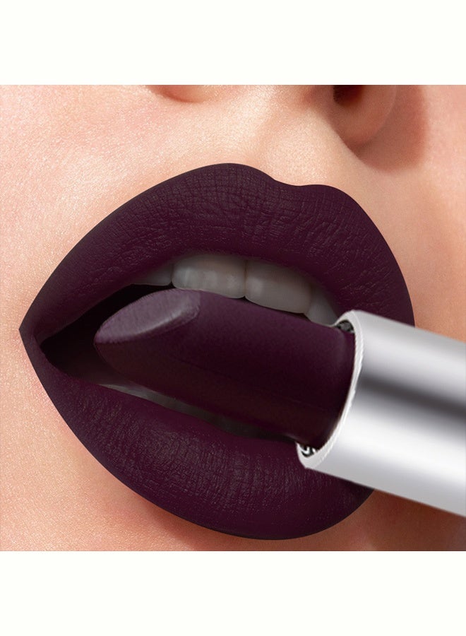 BSIMONE Matte Lipstick, Highly Pigmented Long-Lasting Waterproof Non-Drying Velvet Lipstick, #16 Dark Purple - Image 4