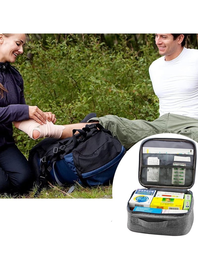 Travel Pharmacy Bag, Waterproof Medicine Storage Bag, Grey - Image 5
