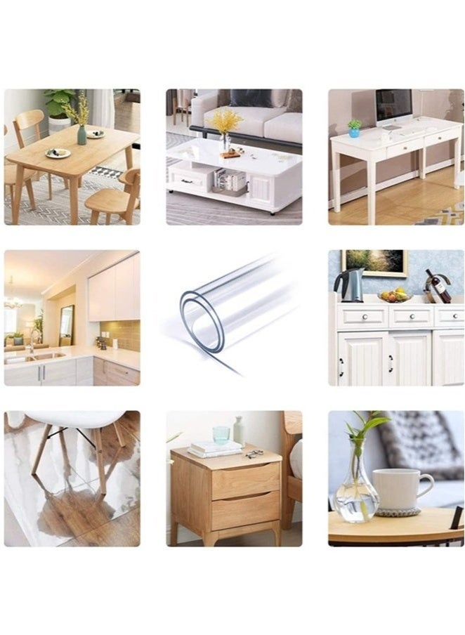 Joybos Clear Table Protector,1.5mm Thick Rectangular Clear Desk Pad Mat,Plastic Table Cover,PVC Clear Desk Cover Protector,Non-Slip Desk Pad, Table Protector For Dining Room Table,Office - Image 5