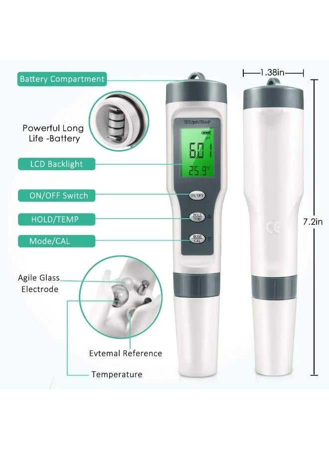 3 in 1 TDS Temp pH Tester 0.01 High Precision Water Quality Tester Digital pH Meter for Aquarium - Image 3