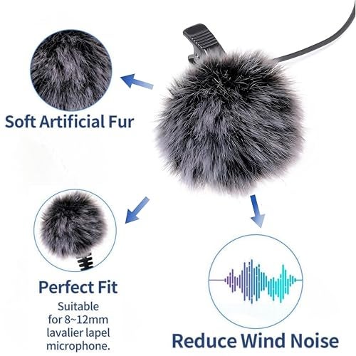 CLAPONE Microphone Wind Muff Windscreen for Lavalier Lapel Microphones – Outdoor Dead Cat Cover for Wind Noise Reduction – Compatible with Most Lapel Mics (Brown, 2 pcs 5mm -10 mm) - Image 3