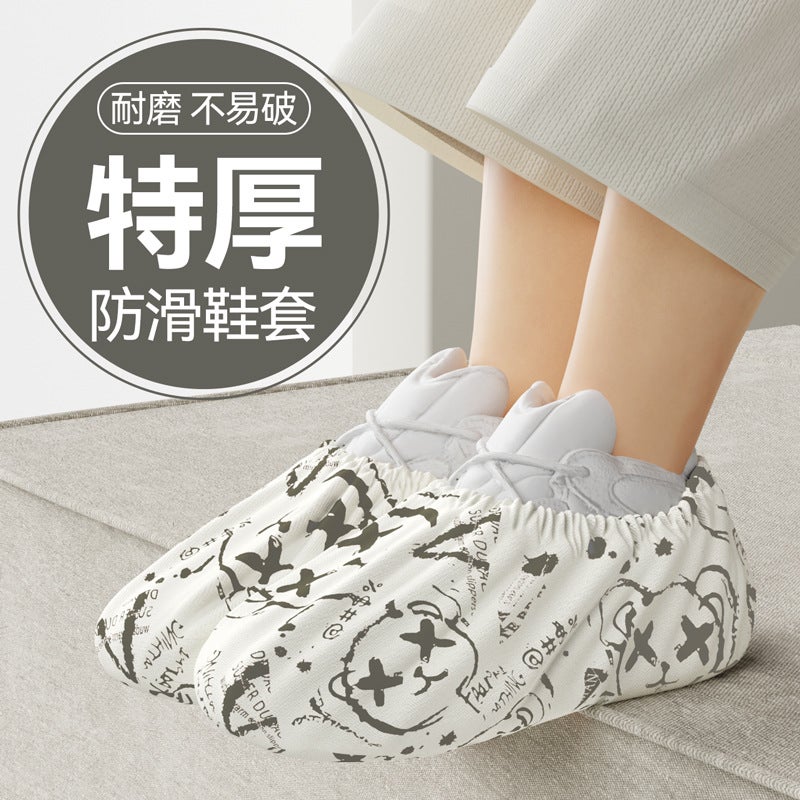 Shoe Cover Household Thickened Wear-Resistant Non-Woven Fabric Indoor Disposable Computer Room Special Student Guest Foot Cover Repeated Use - Image 2