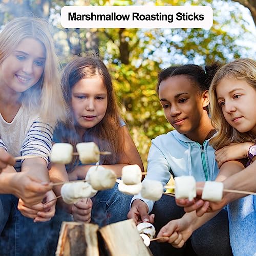 NadaKin 200 PCS Bamboo Marshmallow Roasting Sticks, SMores Skewers for Fire Pit, Proper Long 16 Inch Heavy Duty 4mm Thick Wooden Smores Sticks for Open Fire Pits Roaster Barbecue Hot Dog Camping Kebab Sausage - Image 5