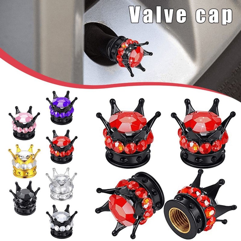 Purple Crown Diamond Valve Stem Caps 4pcs For BMW Cars Motorcycles Durable Weatherproof - Image 4