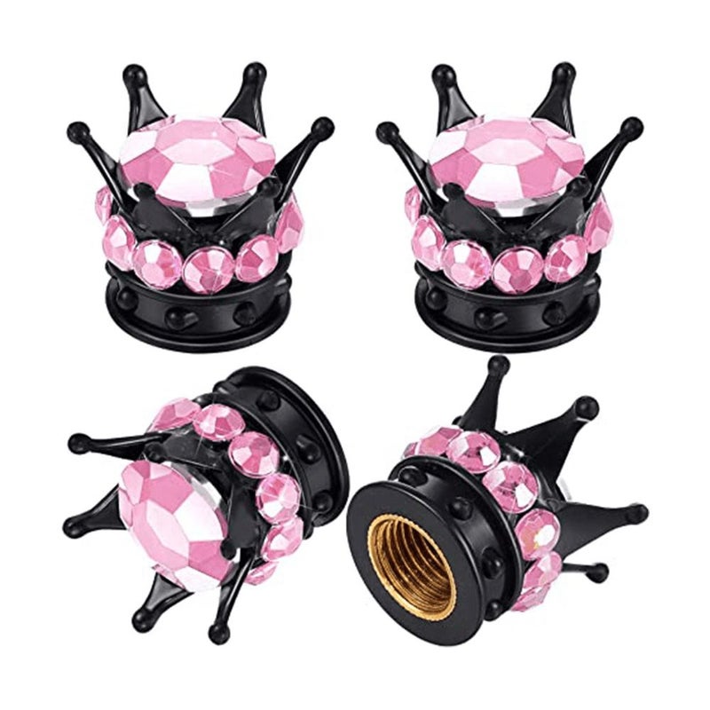Purple Crown Diamond Valve Stem Caps 4pcs For BMW Cars Motorcycles Durable Weatherproof - Image 1