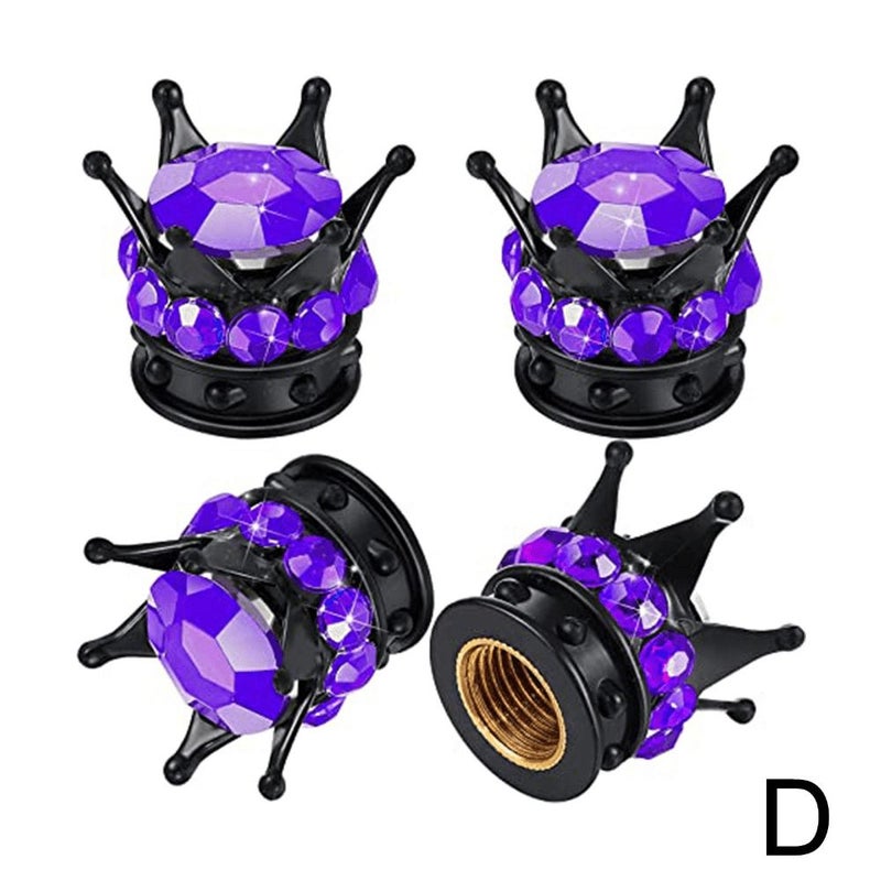 Purple Crown Diamond Valve Stem Caps 4pcs For BMW Cars Motorcycles Durable Weatherproof - Image 5