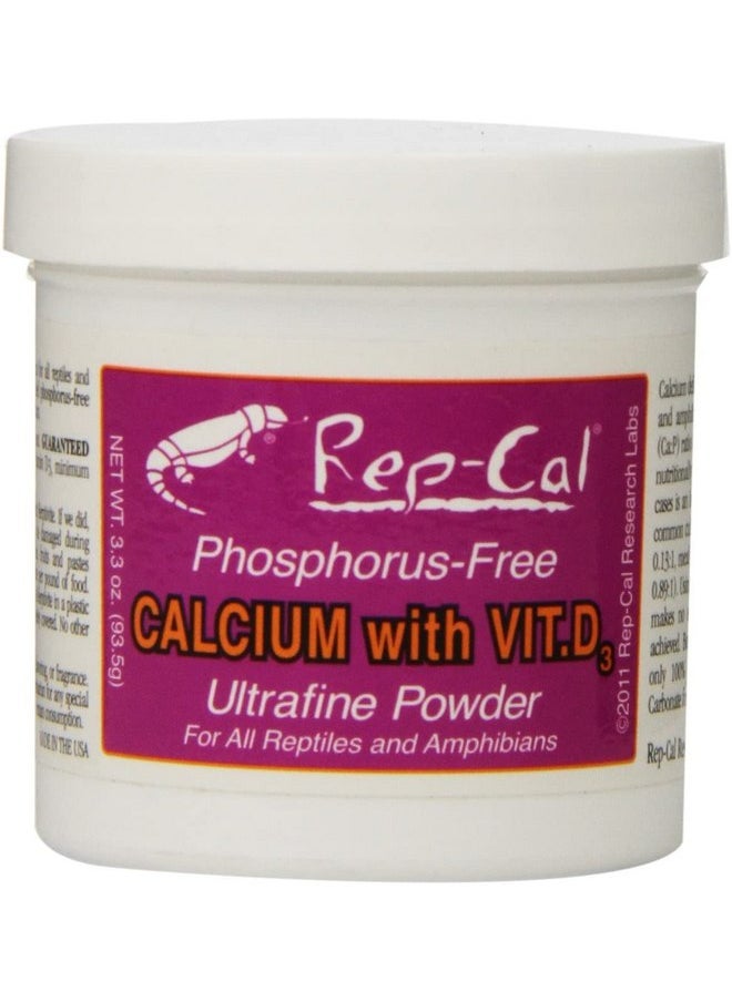 Rep-Cal - Rep Cal Calcium Vitamin D3 Ultrafine Powder Reptiles Amphibians 3.3-Oz - 3 Pack - Image 1