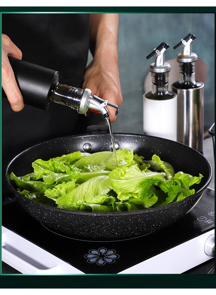 350ml Glass Oil & Vinegar Dispenser Bottles with Stainless Steel Spout, Leak-Proof, for Kitchen Cooking & BBQ,  Silver - Image 2
