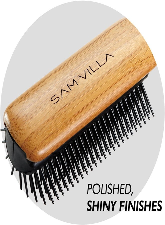 Sam Villa 9-Row Brush With Bamboo Hair Brush Detangler - Image 4
