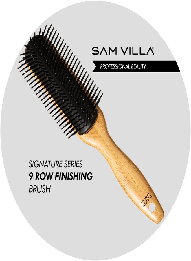 Sam Villa 9-Row Brush With Bamboo Hair Brush Detangler - Image 2