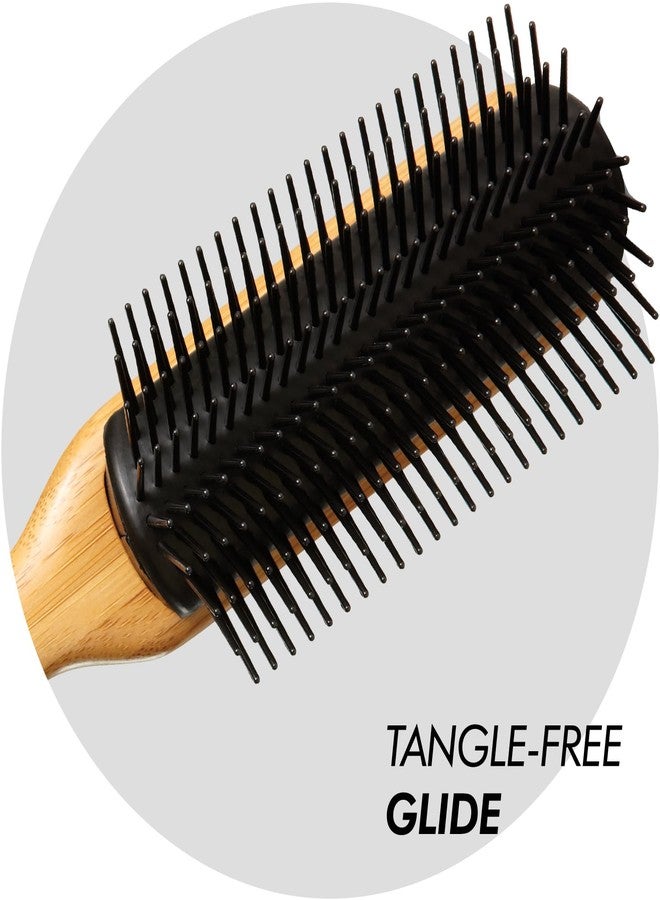 Sam Villa 9-Row Brush With Bamboo Hair Brush Detangler - Image 3