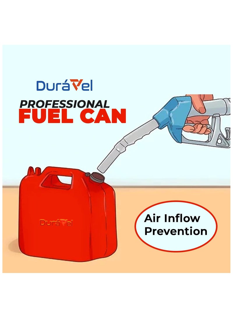 Duravel Jerry Can - 5 Litre- Fuel Can Container for Oil Petrol petrol can, fuel can for Offroad vehicles - patrol gallon for Motorcycle SUV ATV Most Cars - Image 2