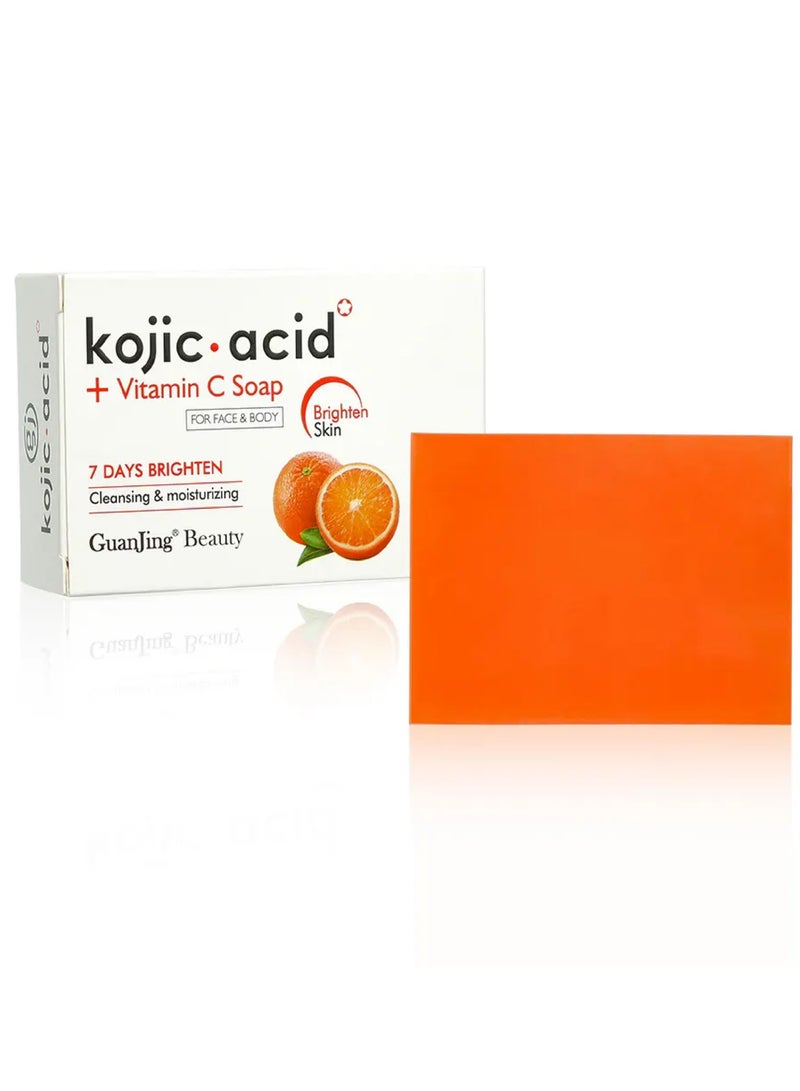 GUANJING Three Pieces Of Kojic Acid And Vitamin C Soap For Face And Body 3X120g - Image 2