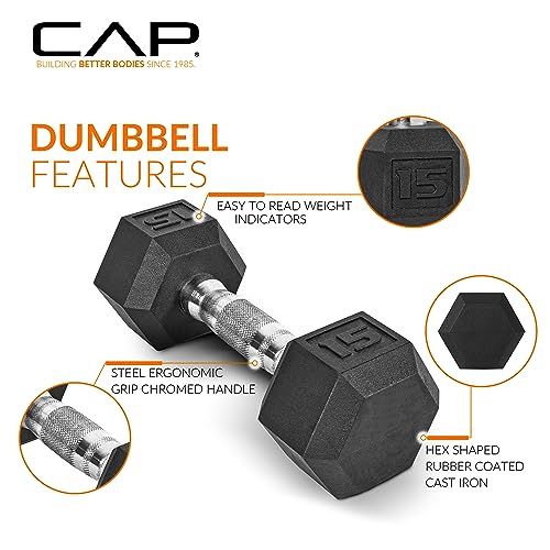 CAP Barbell 150 LB Coated Hex Dumbbell Weight Set with Vertical Rack, Blue, New Edition - Image 3
