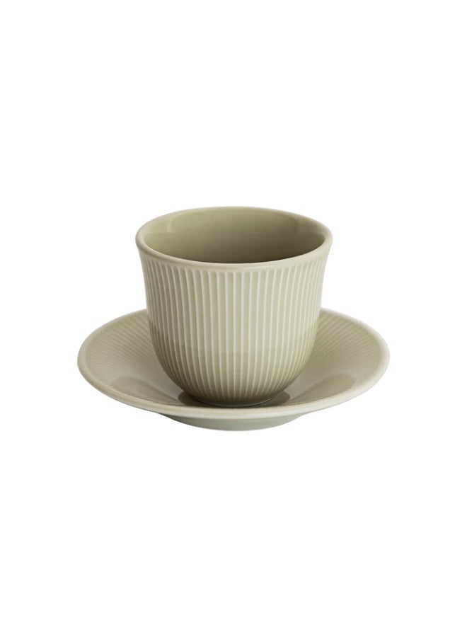 Loveramics Brewers 150ml Embossed Porcelain Tasting Cup With 13cm Plate Taupe