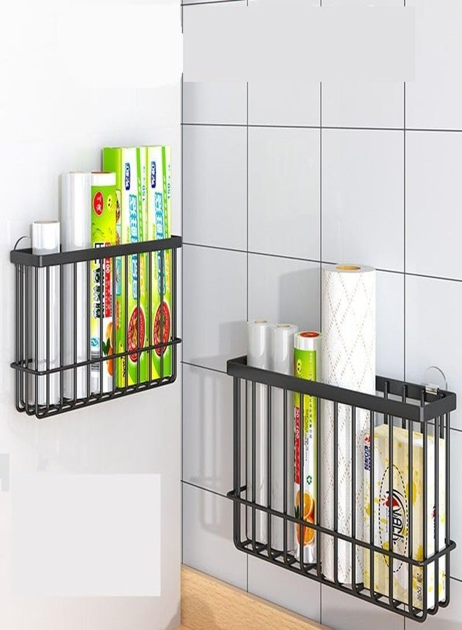 MOAMUN 2PC Lid Organizers Inside Cabinet, Cabinet Door Organizer, Self-Adhesive Storage Box, Wall Mounted Metal Storage Boxes,Bathroom/Cabinet/Kitchen Items Organiser Storage Box - Image 1