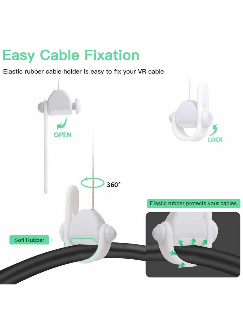 Excefore - VR Cable Management System,Retractable Ceiling Pulley System for Oculus,for Meta Quest,for Quest 2/Rift/Rift S,for HTC Vive,for Vive Pro,for Valve Index Link Cable for VR Accessories-6PCS - Image 1