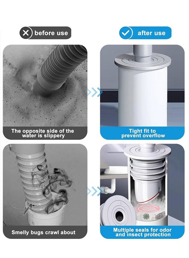 JS Washing Machine Drain Hose Seal, Anti-Odor Floor Drain Plug, Sewer Pipe Seal Ring Sealing Cover, Floor Drain Backflow Preventer, Silicone Anti-Odor Floor Drain Sewer Deodorant Cover - Image 5