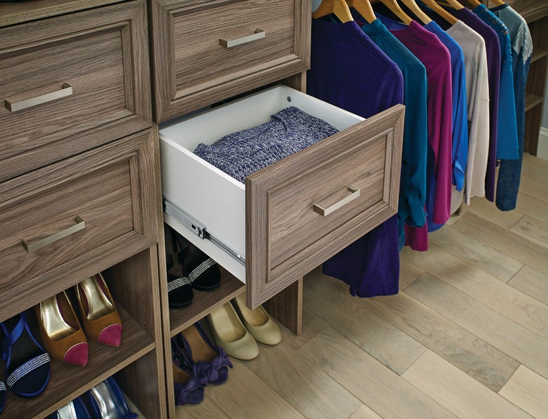 ClosetMaid SuiteSymphony Wood, Add On Accessory Shaker Style, For Storage, Closet, Clothes, x 10” Size for 16 in. Units, Natural Gray/Satin Nickel, 16" X 10" Drawer - Image 3