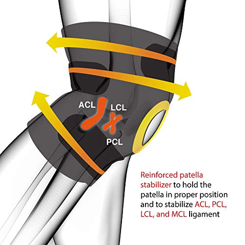 Bracoo Adjustable Compression Knee Patellar Pad Tendon Support Sleeve Brace for Men Women - Arthritis Pain, Injury Recovery, Running, Workout, KS10 (Black) - Image 5