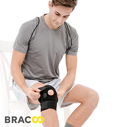 Bracoo Adjustable Compression Knee Patellar Pad Tendon Support Sleeve Brace for Men Women - Arthritis Pain, Injury Recovery, Running, Workout, KS10 (Black) - Image 3