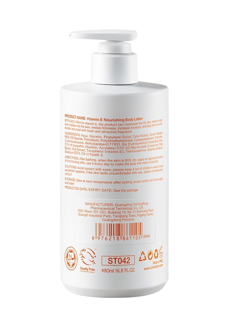CNMOFAXIN Nourishing Vitamin E Body Lotion – Deep Hydration & Skin Brightening Lotion with Vitamin C + B3 & Vitamin E – Soothes Dry Skin, Restores Radiance & Softness – Moisturizer For Hands, Face, Feet and Body (480ml)  - Image 2