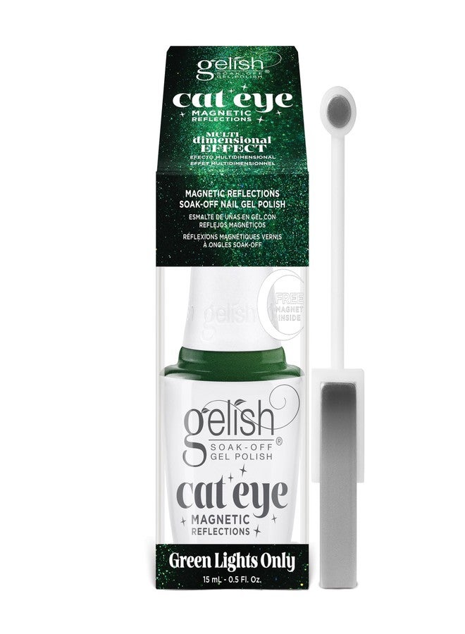 Gelish Cat Eye Magnetic Reflections Magnet Gel - Stunning Cat Eye Nail Art Designs, Easy-to-Use Magnetic Gel Polish, Mesmerizing 3D Effect (Green Lights Only, 15mL) - Image 1