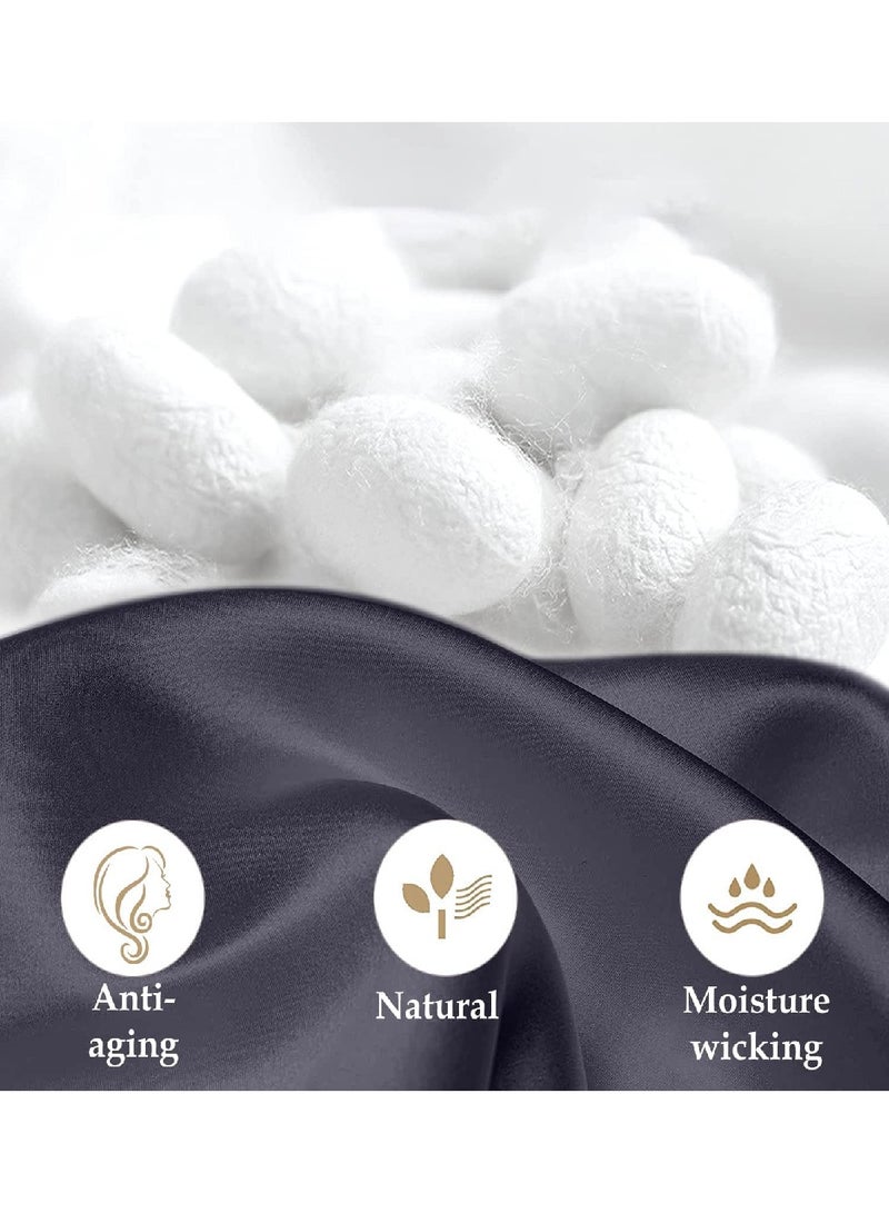 Women's Silk Pillowcase For Hair And Skin, Comfortable And Breathable While Sleeping (Dark Grey, 20x26 Inches) - Image 4