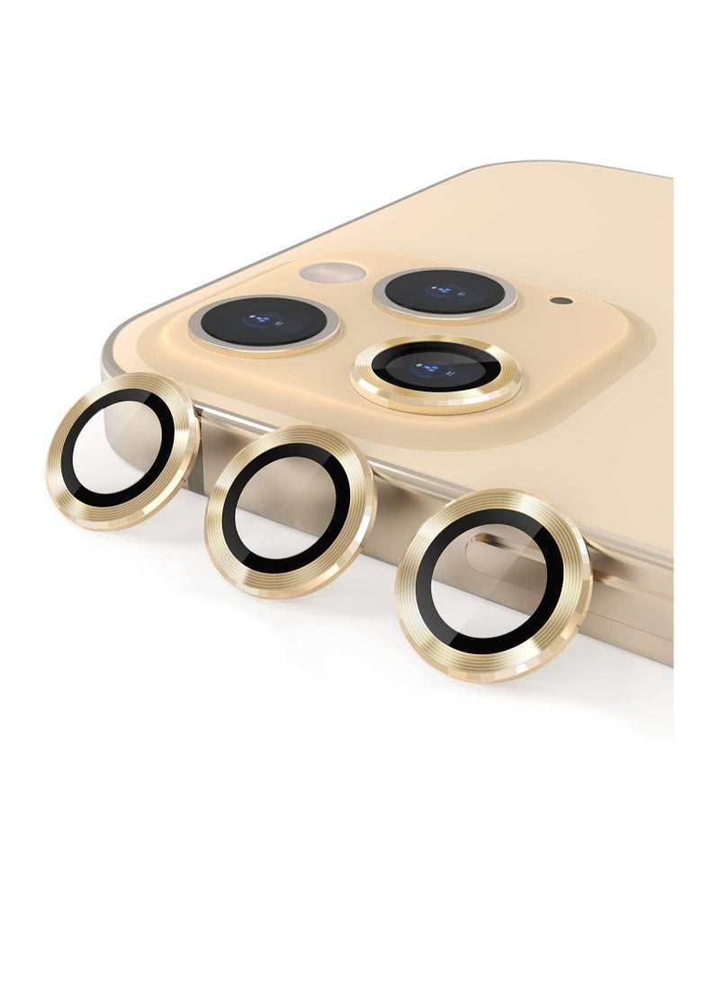Camera Lens Protector for iPhone 13promax Lens Protector Premium HD Tempered Glass Metal Ring Aluminium Alloy Lens Screen Cover Film - Image 1