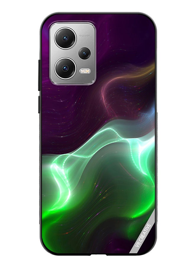 VR CREATIVE Protective Case Cover For Xiaomi Redmi Note 12  Abstract Wavy Neon Design Multicolour - Image 1