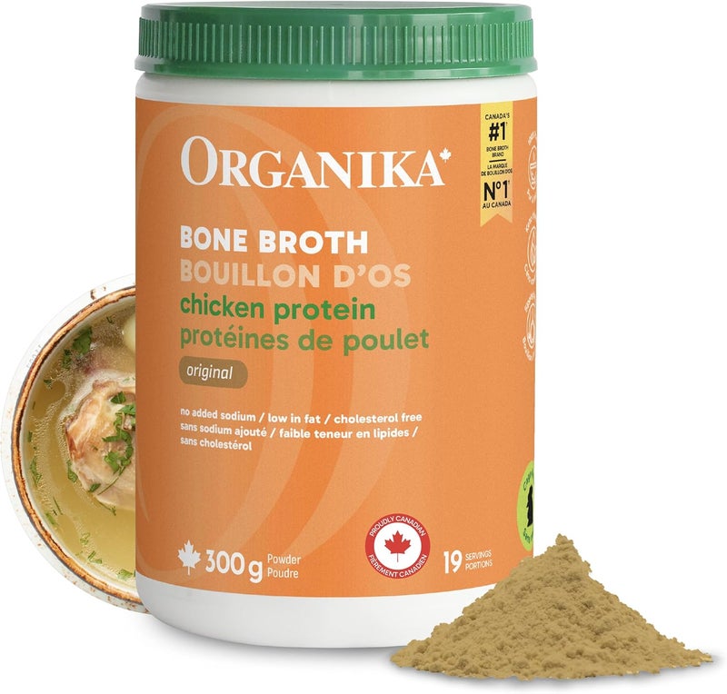 Organika Bone Broth Chicken Protein Powder - Original Flavor, 300g - Image 1