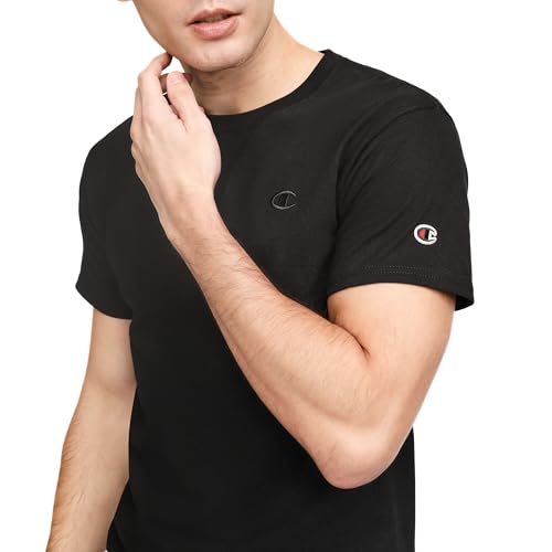 Champion Men's Classic Short Sleeve T-Shirt, Standard Fit, Midweight 100% Cotton, Available in Regular and Big & Tall, Black, X-Large - Image 3