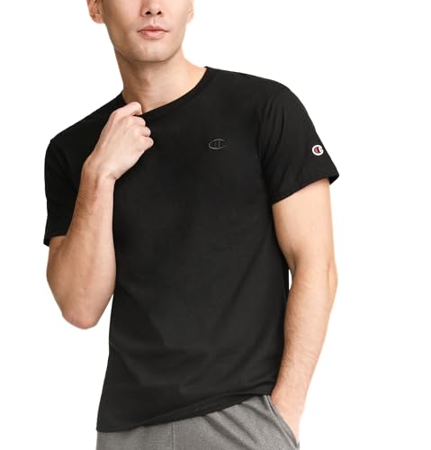 Champion Men's Classic Short Sleeve T-Shirt, Standard Fit, Midweight 100% Cotton, Available in Regular and Big & Tall, Black, X-Large - Image 1