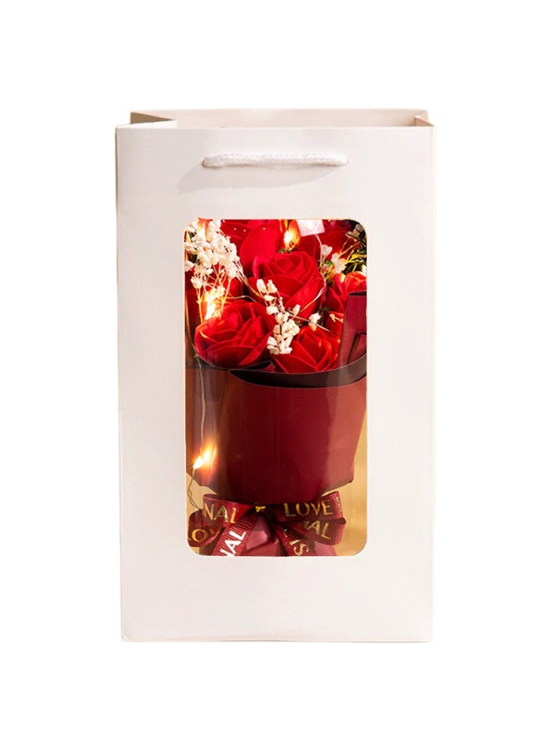 ARNOTEC Eternal Rose Gift Box – LED Light Glass Cover Decoration | Romantic Gift for Valentine's Day, Birthday, Mother's Day | red Bouquet Creative Ornaments - Image 3