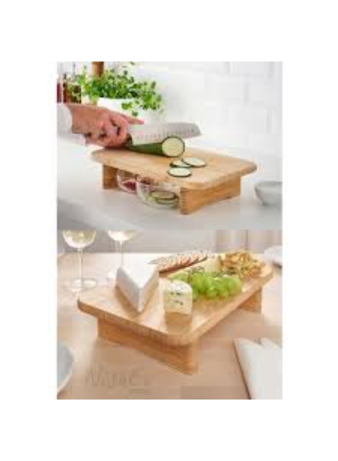 قاعدة تقديم خشبية مرتفعة تجمع بين الأناقة والعملية لعرض الطعام بشكل جذاب. - Image 2