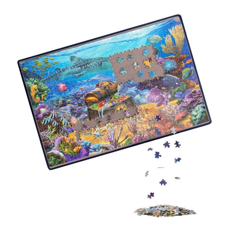 Becko US Jigsaw Puzzle Board Portable Puzzle Mat for Puzzles Storage Saver NonSlip Surface Up to 1000 Pieces Gray