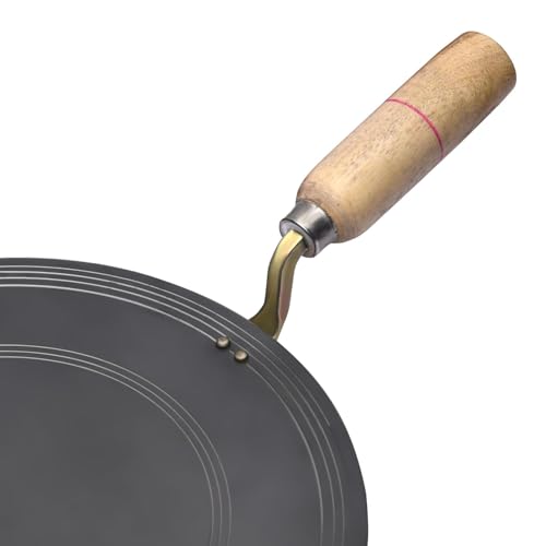 VISMAY'S 12 Inch Food Grade Pure Iron Dosa Tawa Lohe ka Tava Multipurpose Chapati Utappam Thawa Smooth Edge Metal Spoon Friendly Strong Wooden Handle Gas Compatible - Image 5