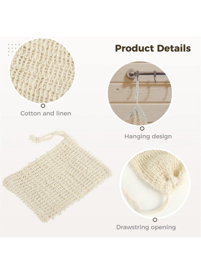 COSYOO 100 Pcs Sisal Soap Saver Bag with Drawstring, Plastic-Free Soap Saver Bags Reusable& Natural Soap Exfoliating Bag for Bath & Shower, Zero Waste Soap Mesh Bag for Foaming & Drying Soaps - Image 3