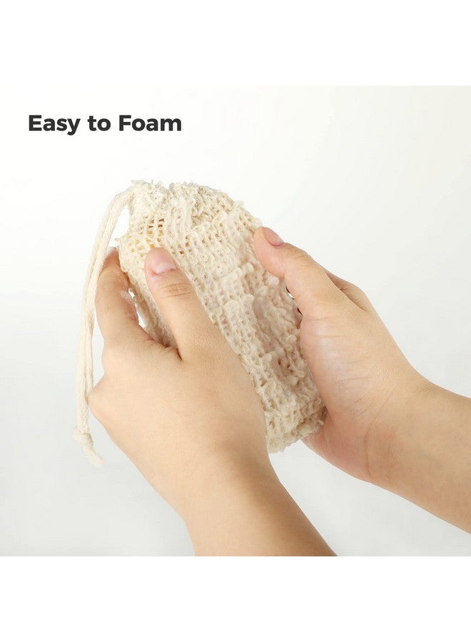 COSYOO 100 Pcs Sisal Soap Saver Bag with Drawstring, Plastic-Free Soap Saver Bags Reusable& Natural Soap Exfoliating Bag for Bath & Shower, Zero Waste Soap Mesh Bag for Foaming & Drying Soaps - Image 2