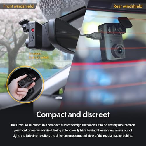 Transcend DrivePro Dash DP10 Cam Front, 1440P 2K QHD Dash Camera for Cars, 64GB Card Included, with Super Night Vision/Wi-Fi/WDR/G-Sensor/Exclusive App/High-Sensitivity Image Sensor - Image 2