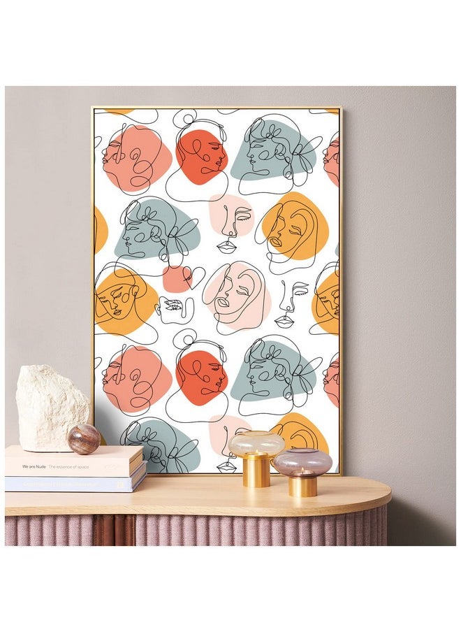HAOKHOME 96107 Boho Peel And Stick Wallpaper Modern Abstract Faces Black/White/Colored Removable Vinyl Self Adhesive Contactpaper 17.7In X 9.8Ft  - Image 3