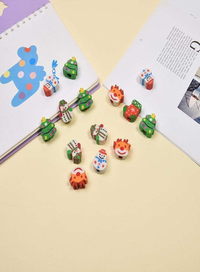 MGTECH 42Pcs Christmas Eraser Toppers for Kids Boys Girls, Mini Christmas Eraser Tops Bulk for Stockings Stuffers - Image 5