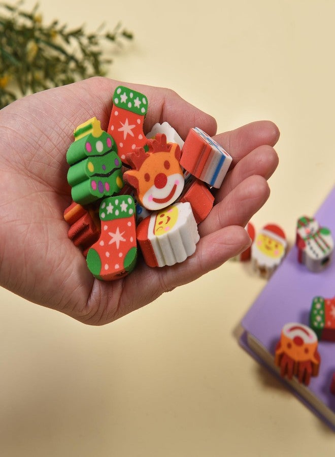 MGTECH 42Pcs Christmas Eraser Toppers for Kids Boys Girls, Mini Christmas Eraser Tops Bulk for Stockings Stuffers - Image 4