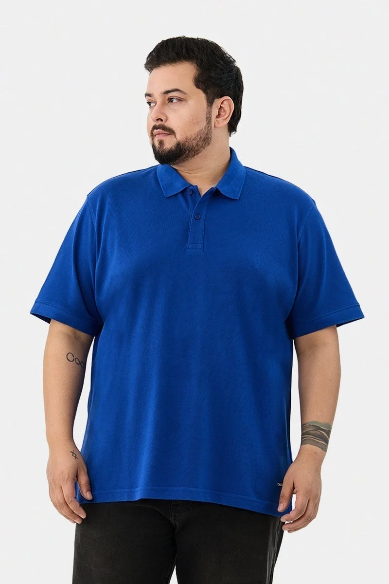 سنيتش 100% Cotton Plus Size Polo T-Shirt