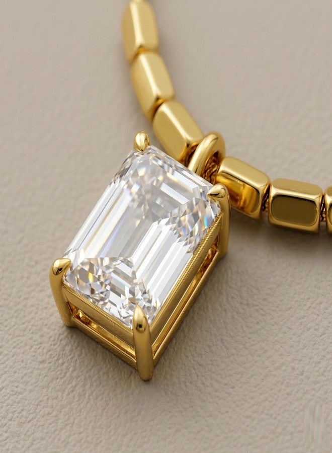 Dbell Anti Tarnish Stainless Steel Necklace for Women & Girls, Gold Plated Chain with Elegant Crystal Pendant, Waterproof Minimal Fancy Jewellery - Image 3