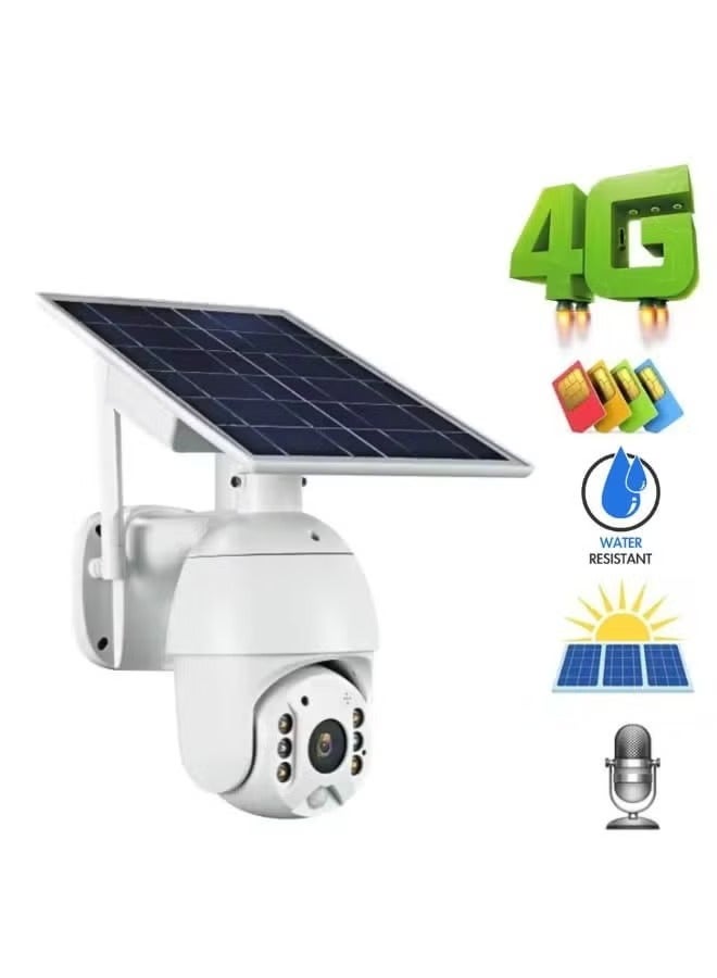 Generic 4G LTE SIM Card IP Security Camera 4 MP CCTV Camera Outdoor 1080P Night Vision PTZ Color IR Night Vision Dual Sensor Motion Detection Tilt Surveillance Camera System With Solar Panel - Image 2